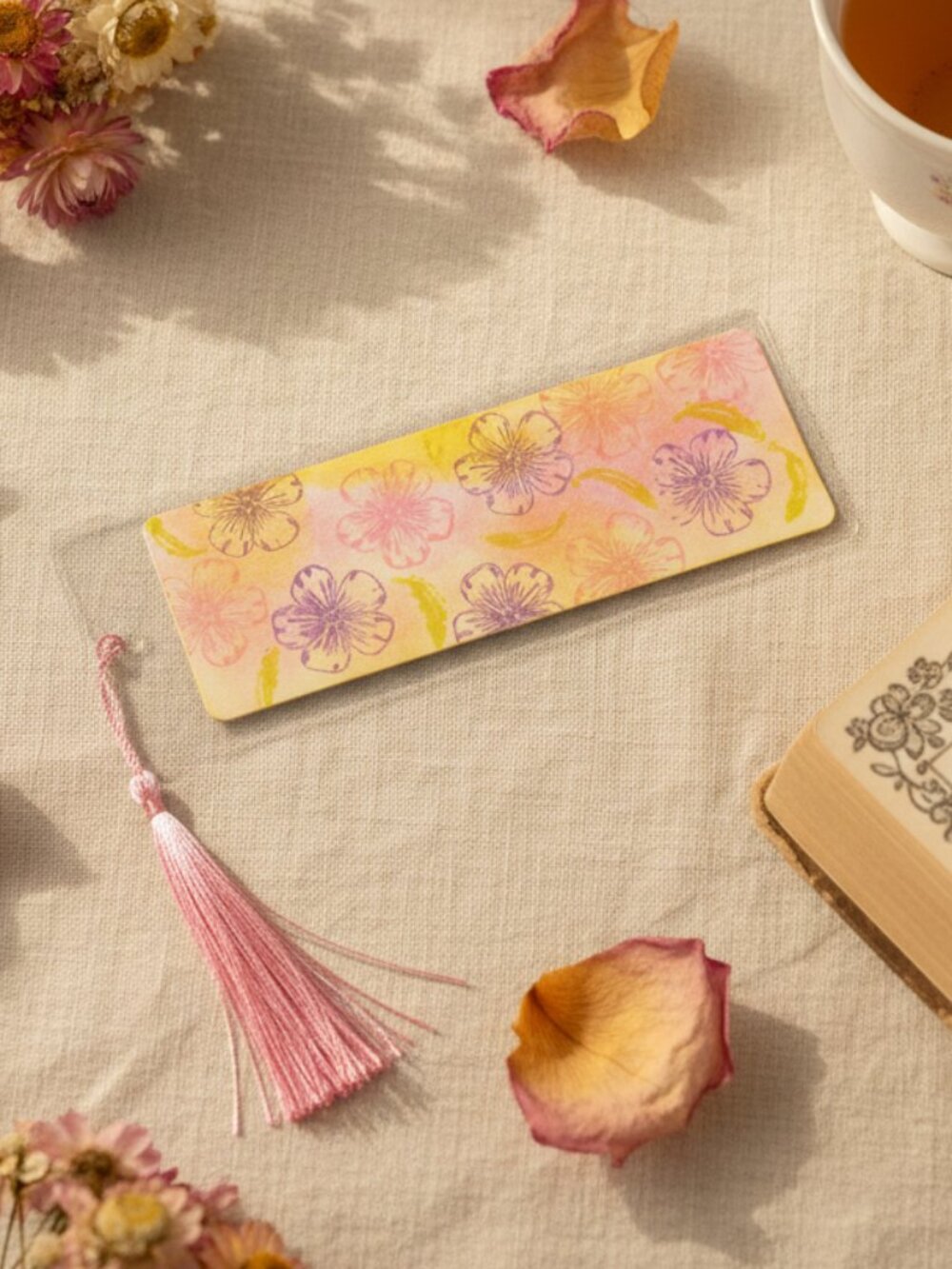 Sakura Blush Bookmark | Book Lover Gift | Stocking Stuffer | Floral Bookmark